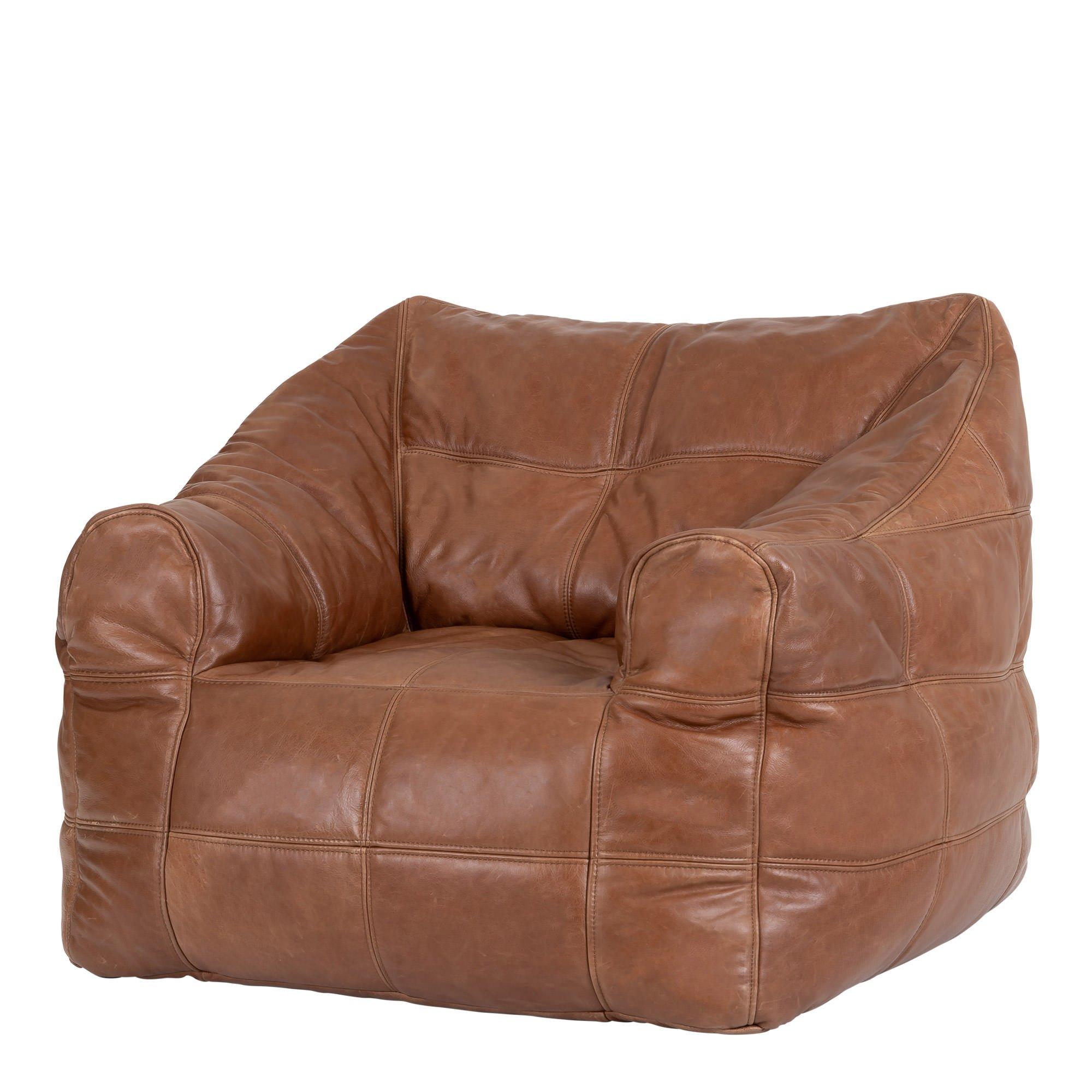 Oxford Leather Armchair Bean Bag Chair Brown
